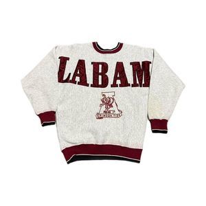 Vintage Alabama Crimson Tide Gray Spellout Crewneck Sweatshirt Men's M 90s